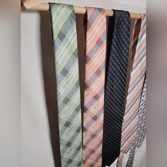 5 Geoffrey Beene ties black silver green brown tan in combos and styles